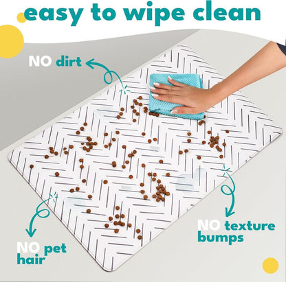 Large Dog Mat for Food and Water, Cat Feeding Mat | Large Waterproof Dog Bowl Mat | Non-Slip Pet Food Mat for Floors | Dog Food Mats for Floors, Pet Mats for Food and Water | Easy to Clean