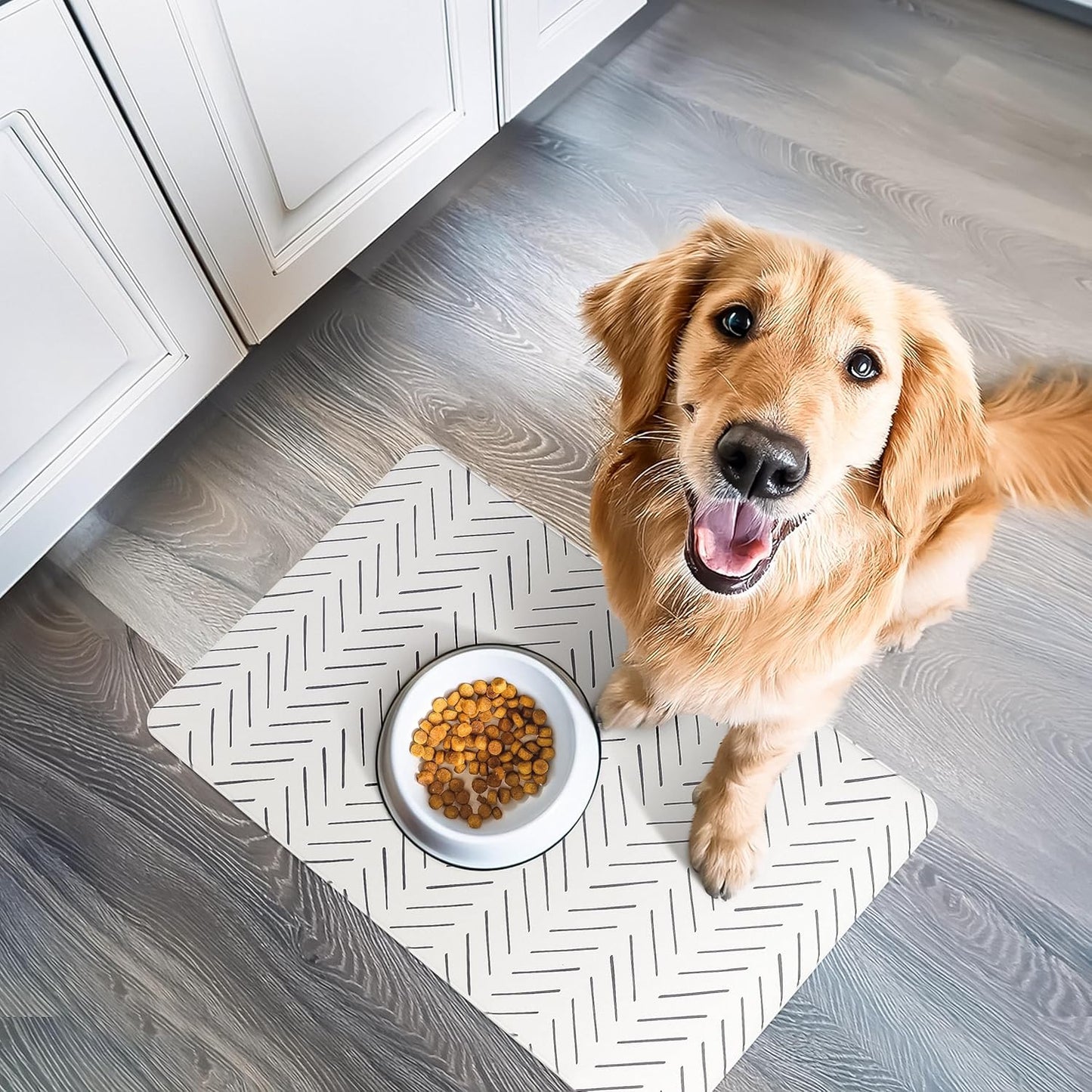 Large Dog Mat for Food and Water, Cat Feeding Mat | Large Waterproof Dog Bowl Mat | Non-Slip Pet Food Mat for Floors | Dog Food Mats for Floors, Pet Mats for Food and Water | Easy to Clean